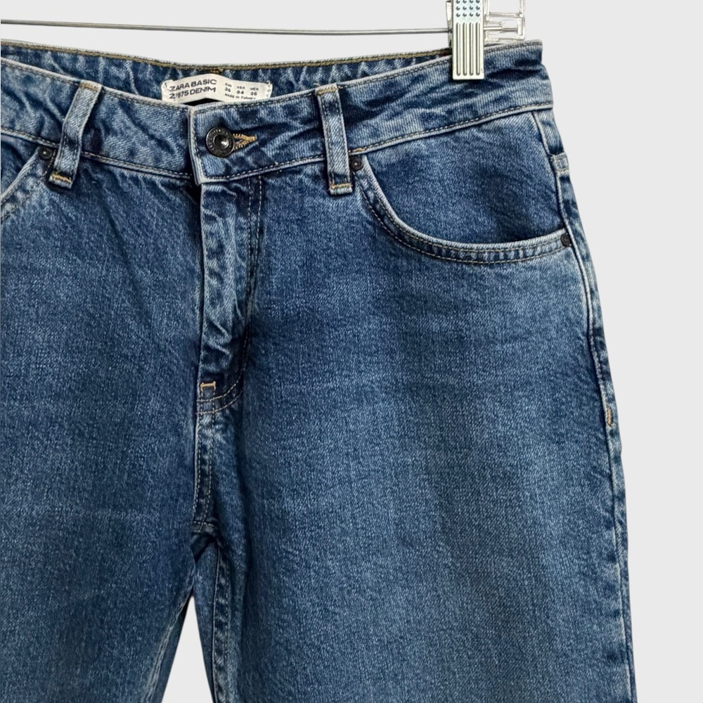 Nwot Zara Basic Denim Sequin Patchwork Jeans Wome… - image 7